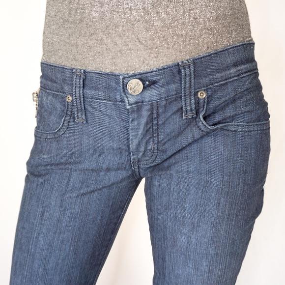 FRANKIE B Straight Leg Jeans 4 Deep Blue - Picture 4 of 5